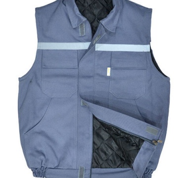 Gabardin Yelek Kapitoneli Gri Elyaflı